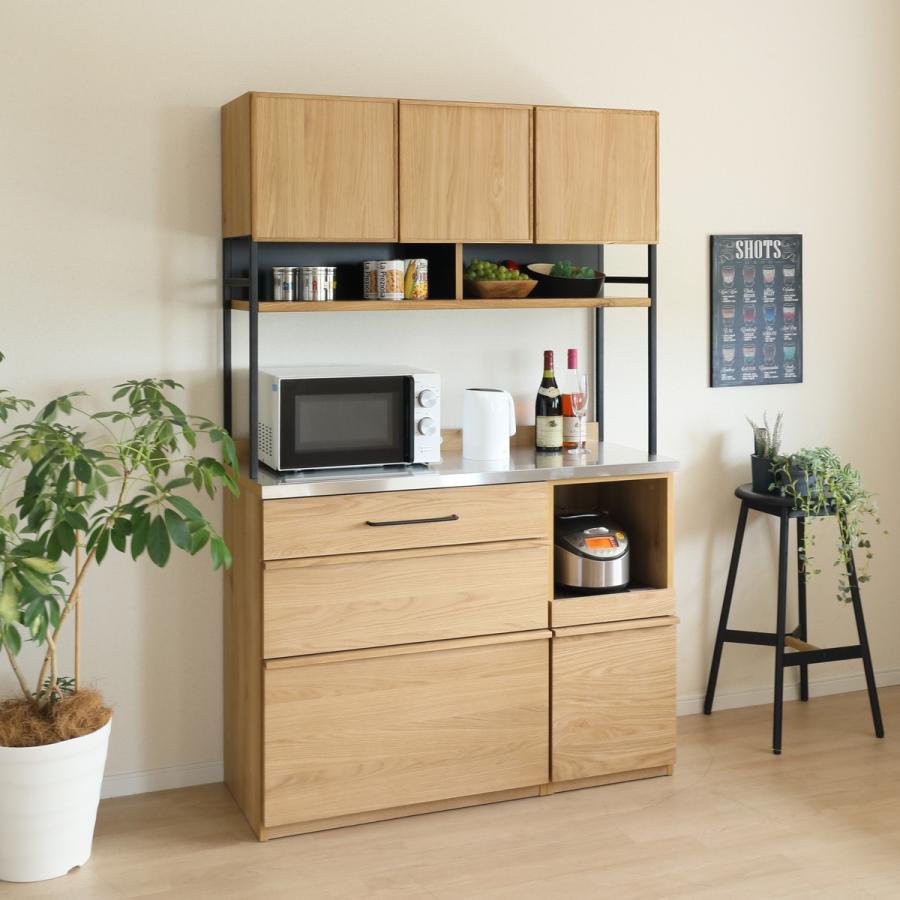 ニトリ（NITORI） 幅120cm 天然木突板ステンレス天板キッチンボード