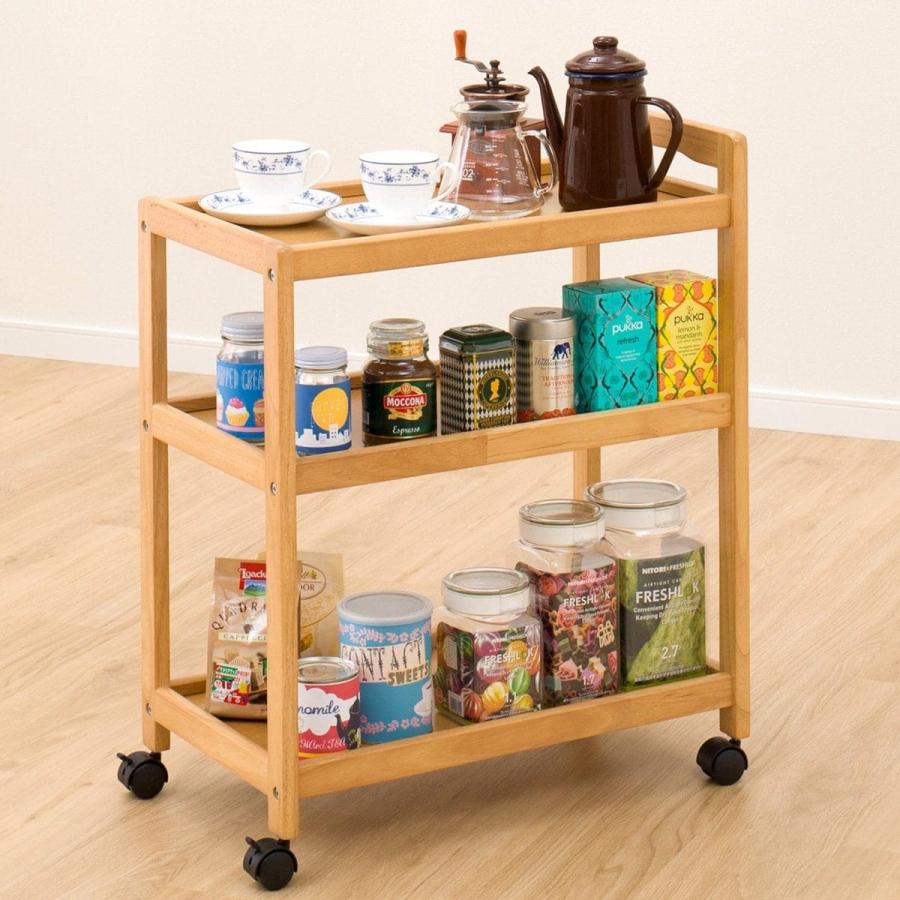 ニトリ（NITORI） ワゴン(オルガLBR) キッチンワゴン キッチンラック