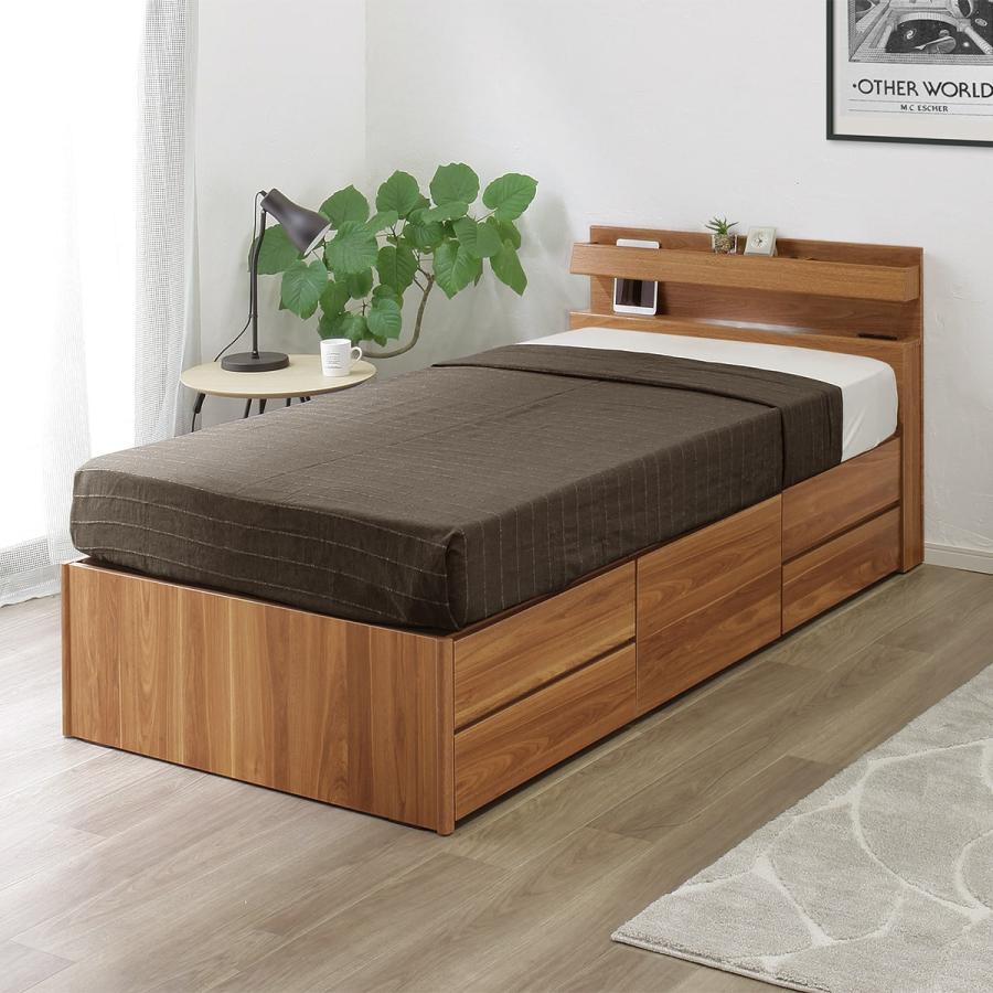 ニトリ（NITORI） シングル 大容量チェストベッド (LBR) : ニトリ