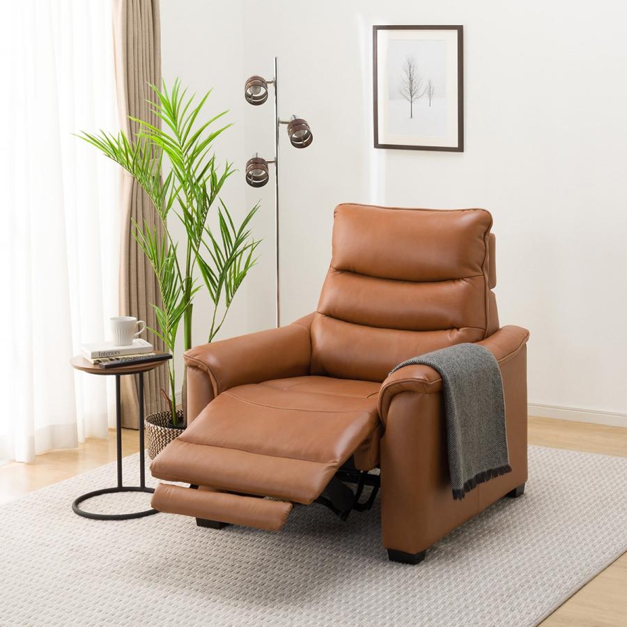 ニトリ（NITORI） 1人用電動リクライニングソファ(Nビリーバ3 厚革 BR