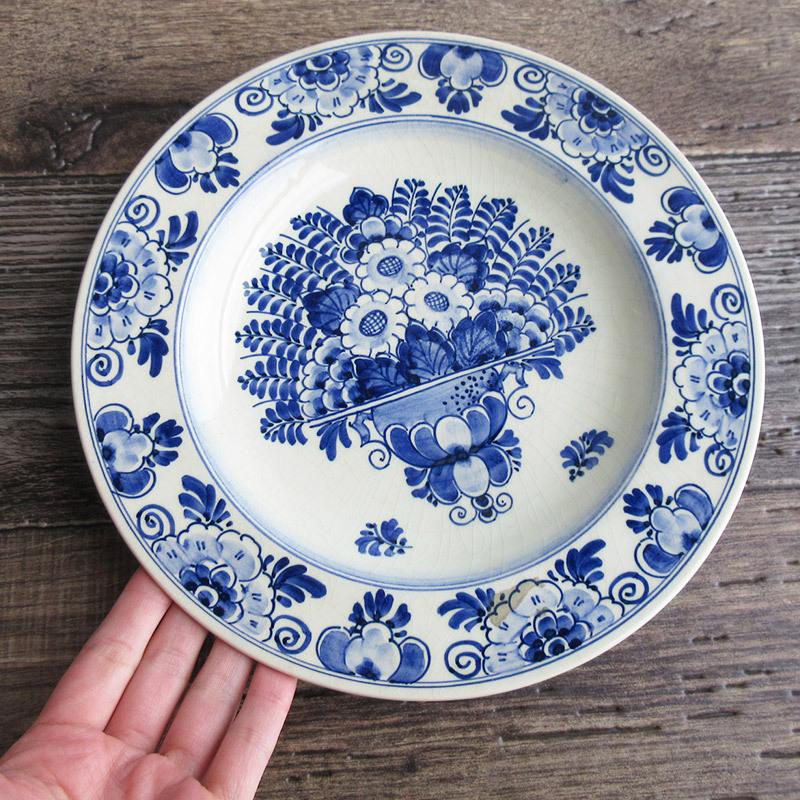 デルフト陶器 飾り皿 23.2cm / デルフト焼 オランダ デルフトブルー
