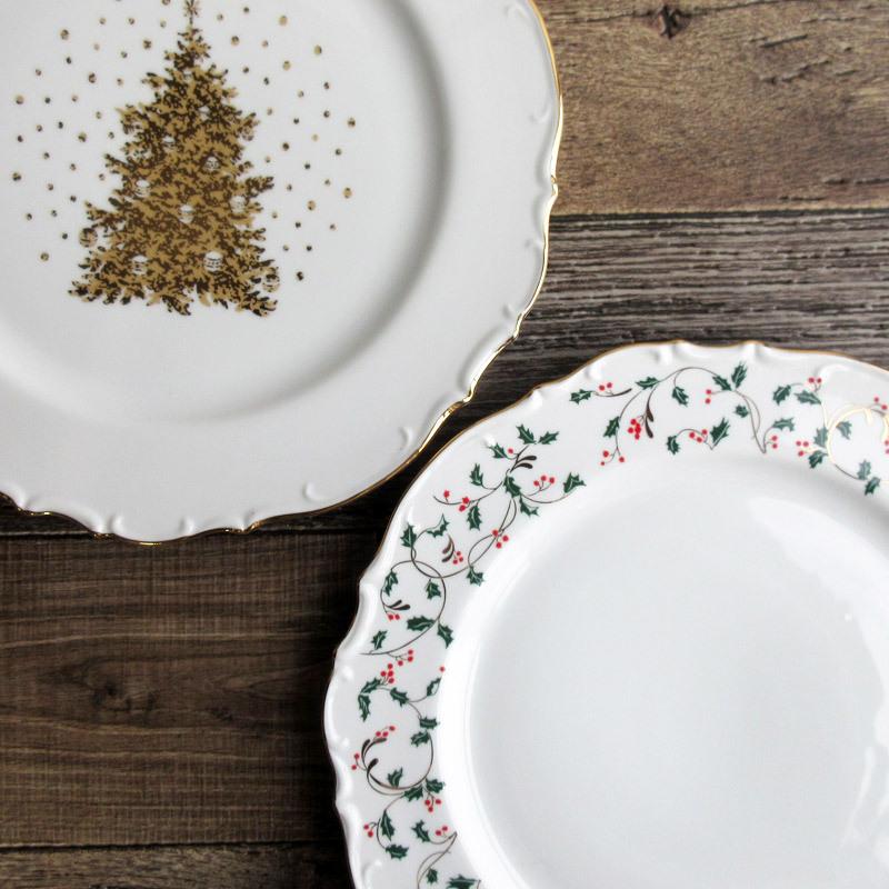 クリスマス パーティープレート 31.5cm（2柄選択）/ 大皿 金線