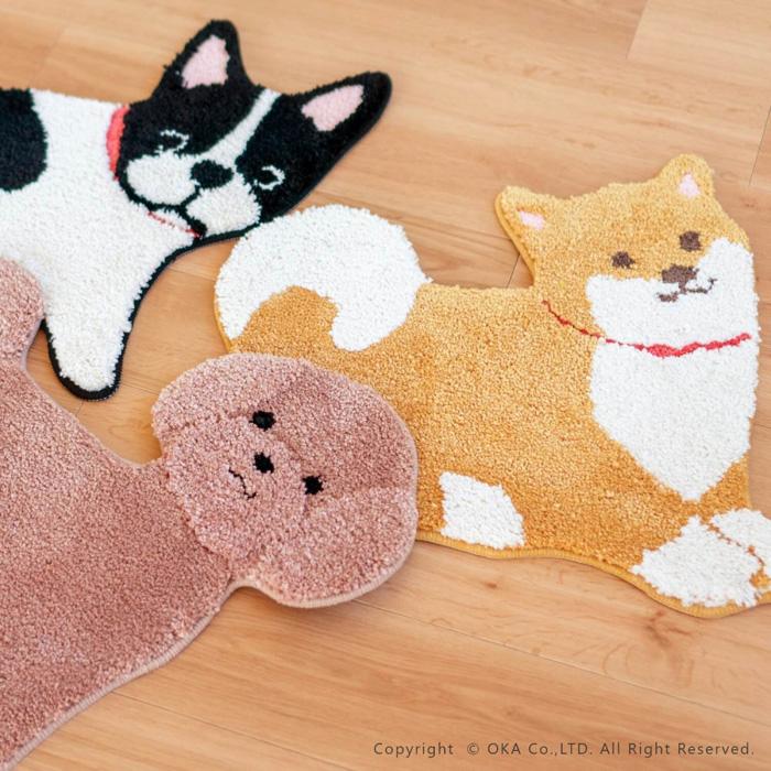 玄関マット 洗える 動物 アニマル かわいい 洗濯可 犬 トイレマット