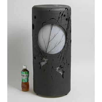 信楽焼 風の水琴洞夢 月うさぎ 癒しのあかりと風鈴の音色が幻想的な