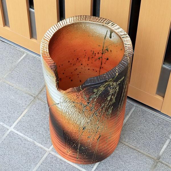 傘立て 陶器 おしゃれ 信楽焼 かさたて 和風 傘入れ モダン 緋色 玄関