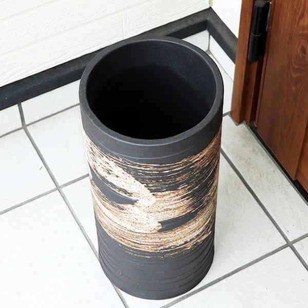 傘立て 陶器 おしゃれ 信楽焼 かさたて 和風 傘入れ モダン 黒 玄関