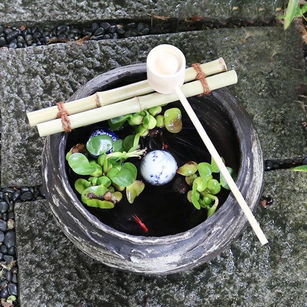 信楽焼 つくばい 竹付つくばい 金魚鉢 メダカ鉢 陶器 ツクバイ 蹲 手