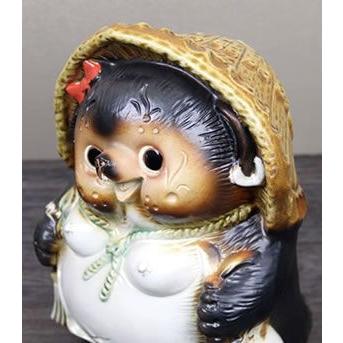 信楽焼 8号ひねり狸メス たぬき タヌキ 狸 開運 縁起物 女の子 可愛い