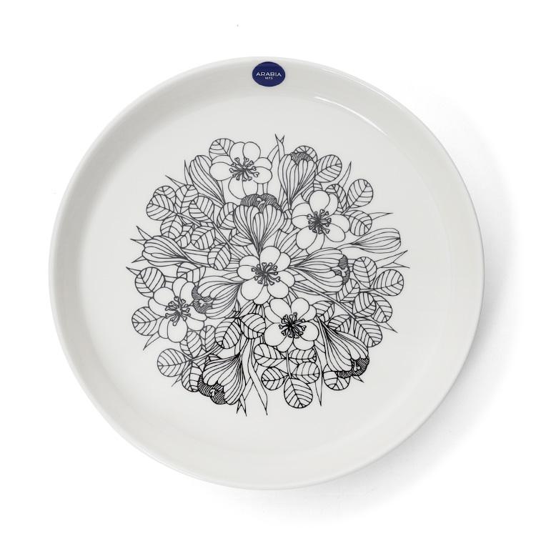 ARABIA（アラビア） クロッカス プレート 19cm ブラック ARABIA Krokus