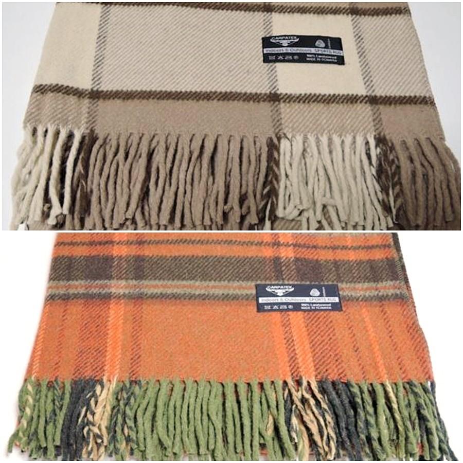 ラムウール100％ ひざ掛け チェック柄 Bigサイズ 大きい 肩掛け 毛布