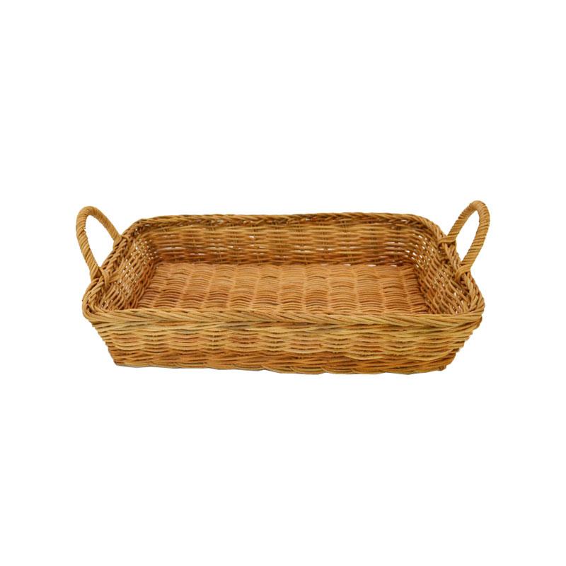 ラタン製 取手付きかご 長角 バスケット L パントレー : ラタンハウス