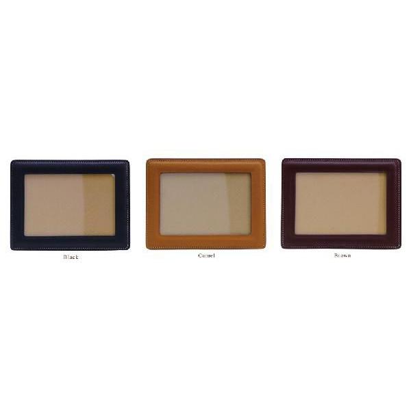 レザーフォトフレーム 型押しステア革使用 L判サイズ写真立て 全3色