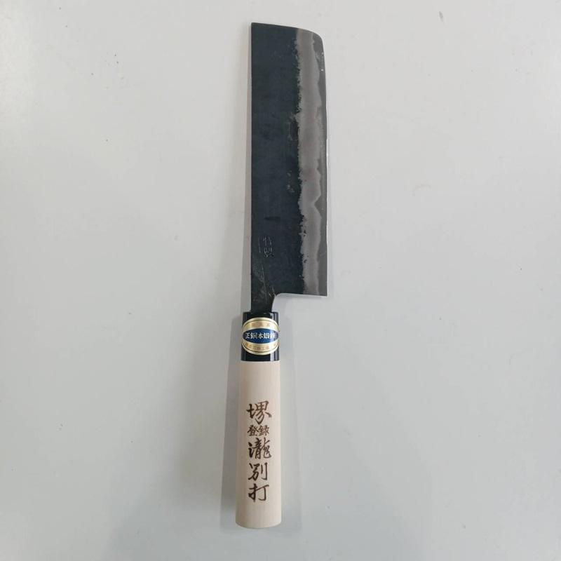 特選国産品 黒打ち包丁 菜切 165mm 菜切り包丁 堺登録 瀧別打 黒打