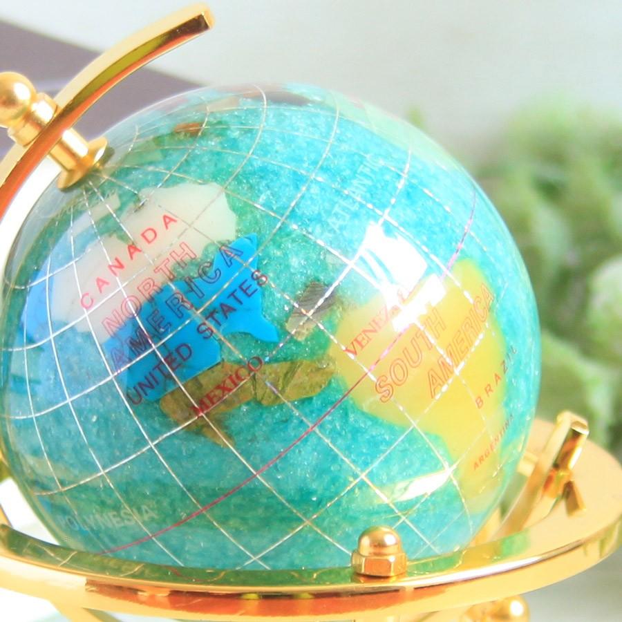 東京銀座PICALS 天然石地球儀 8cm3脚 水晶（新枠リニューアル