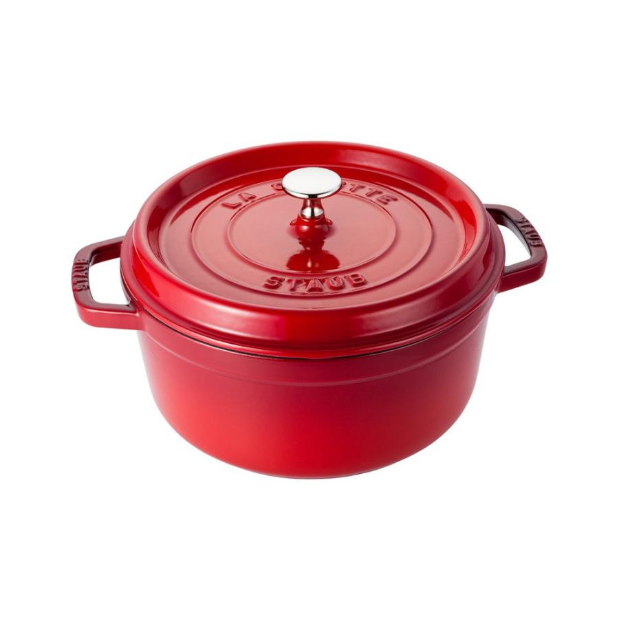 Staub（ストウブ） 鍋 ラウンド 24cm チェリー 生涯保証| 鍋 ホーロー
