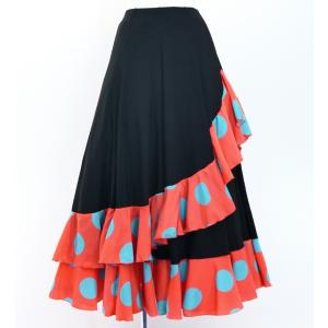 lsk07 フラメンコ 衣装 水玉フリルロングスカート6603# 1位受賞 全16色
