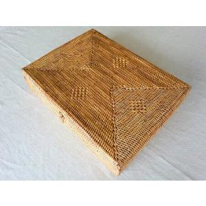 丸型蓋付バスケット アタ雑貨 バリ島 エスニックインテリア 収納かご