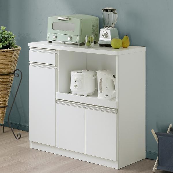 ニトリ（NITORI） 家電もたっぷり置ける収納カウンター (幅89.5cm WH