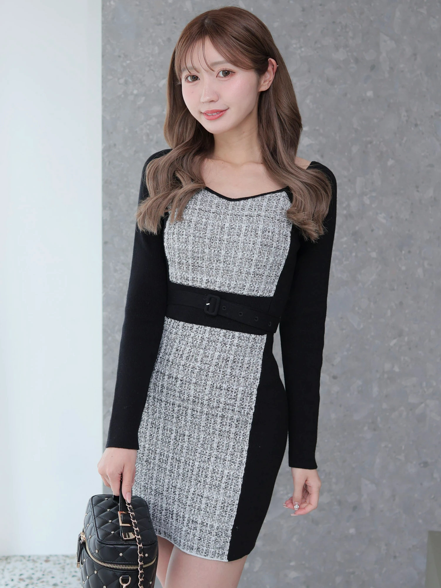 LIP SERVICE（リップサービス）｜ ラメツイードバイカラーニット