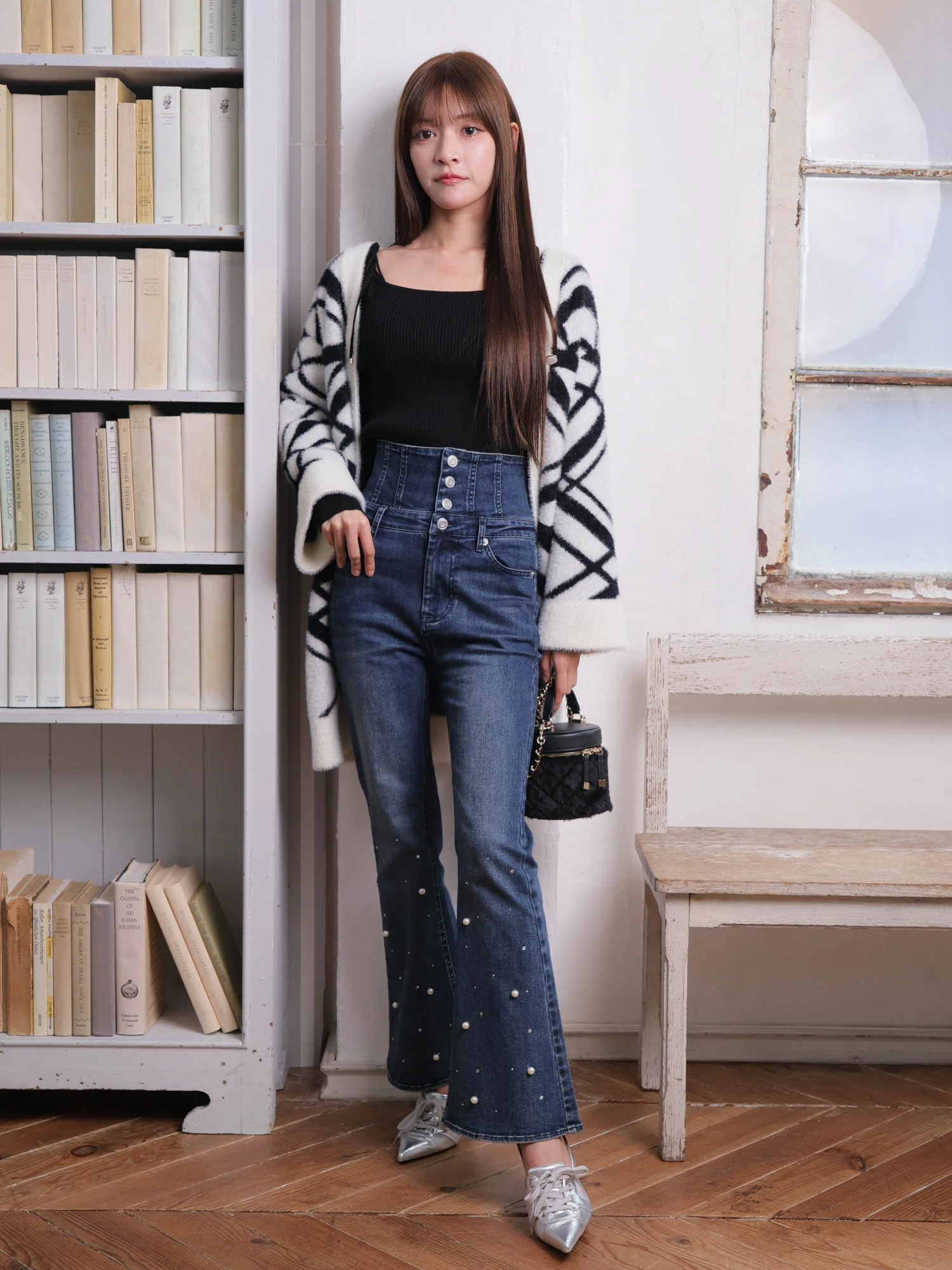 LIP SERVICE（リップサービス）｜ チェックフェザールーズカーデ