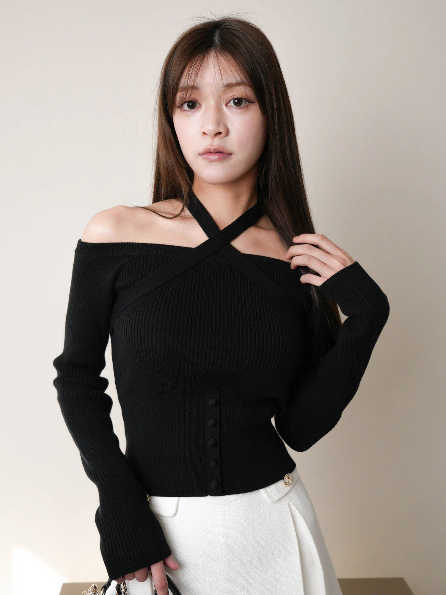 LIP SERVICE（リップサービス）｜ オフショルホルターニット アイテム