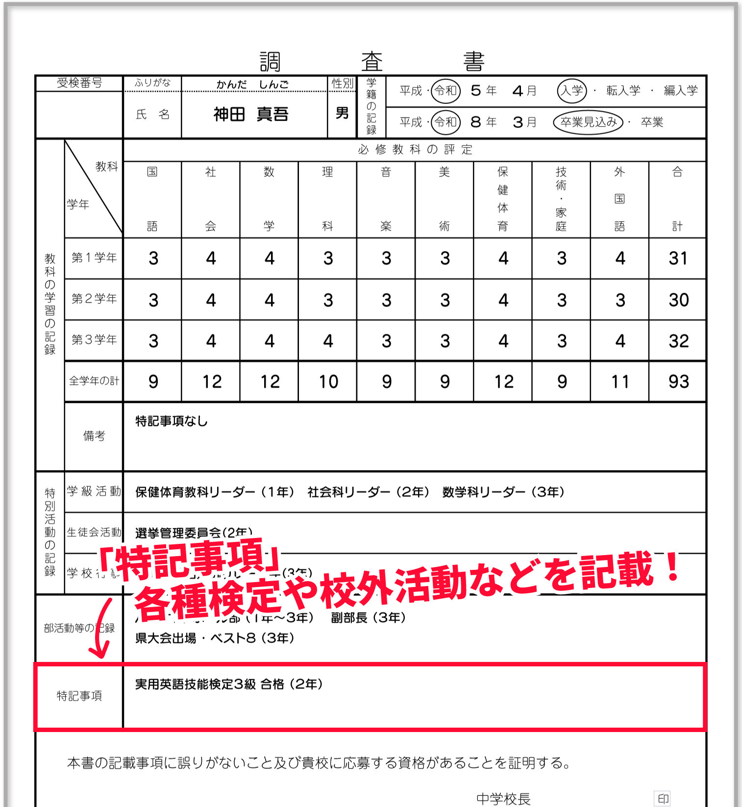 千葉県の中学生必見！『内申書』のポイントをまるごと解説します。