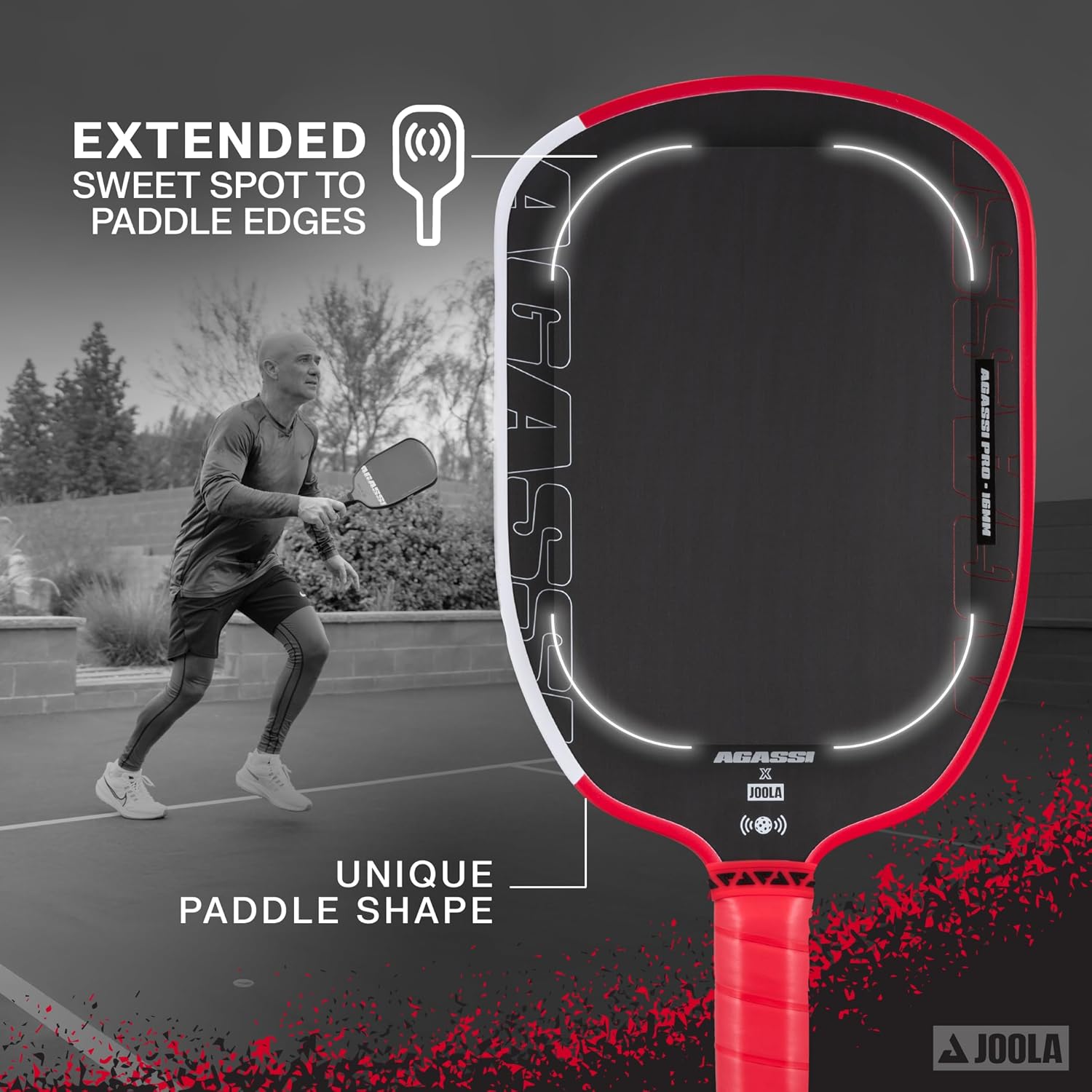 JOOLA Agassi Pro 16mm Pickleball Paddle - JOOLA USA