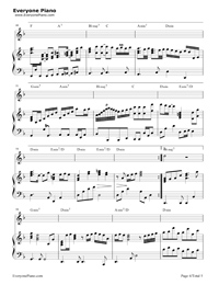 素敵だね-ファイナルファンタジーX主題歌-無料の楽譜「五線譜、両手略