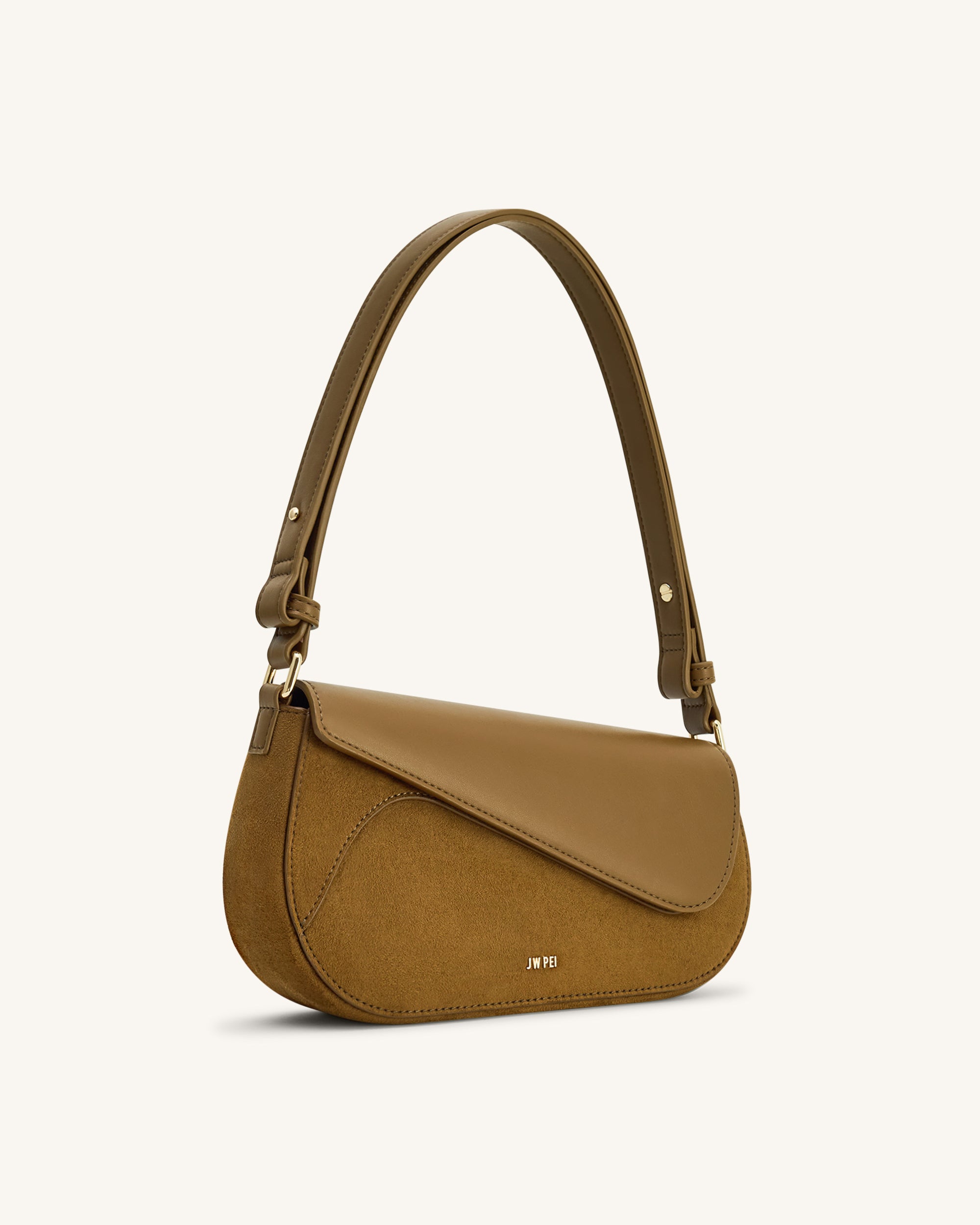 Addisyn フェイクスエードパネルショルダーバッグ - オリーブ - JW PEI