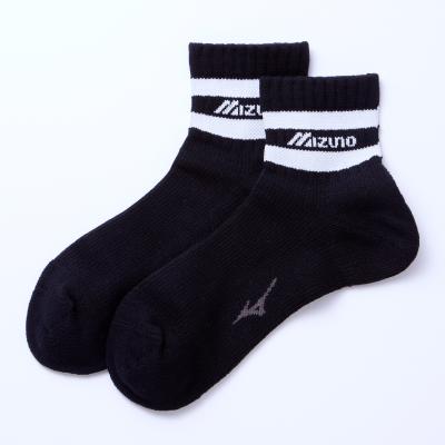 ミズノ直営限定】ドライベクター薄手パイルハーフソックス ロゴ＋
