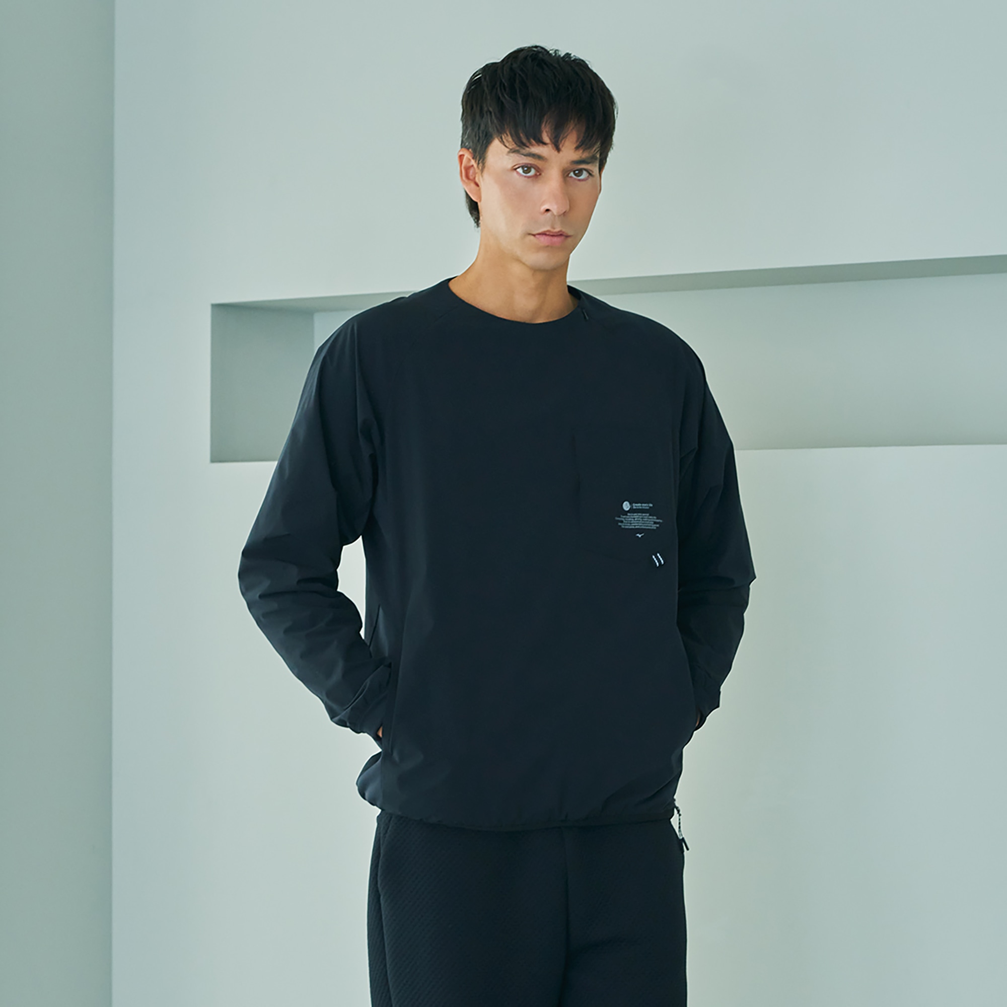 吸湿発熱】ブレスサーモサーマルメッシュクルーネックプルオーバー