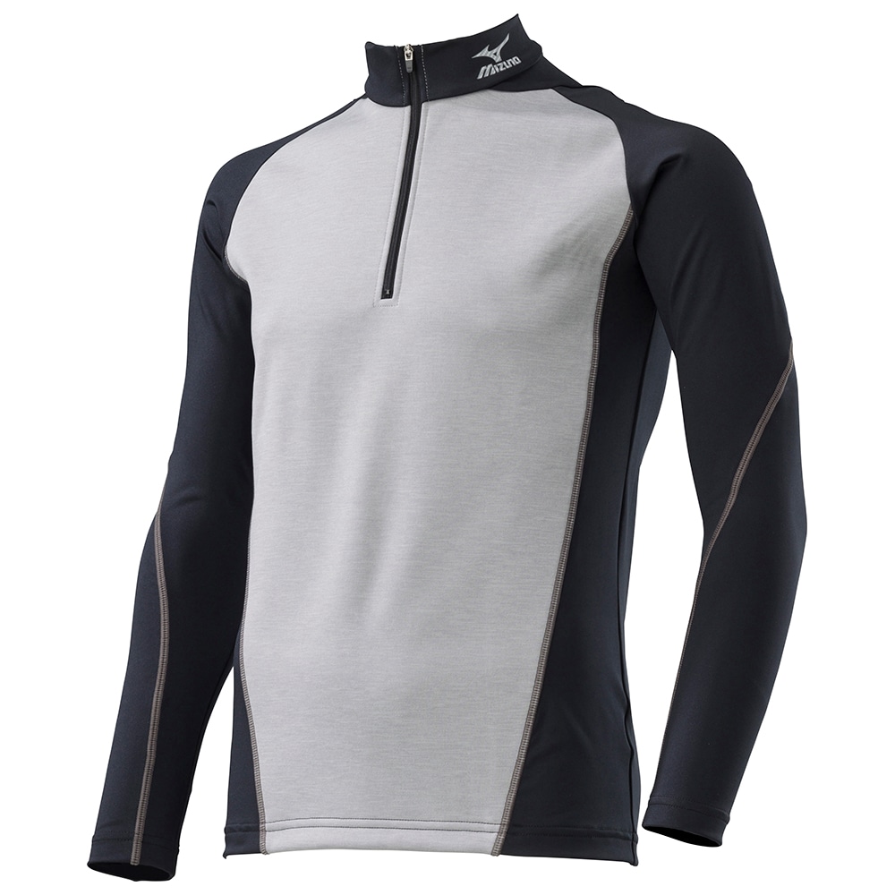 adidas 長袖ウェア 【2XL】 グレー ブラック ハーフジップ ハイネック