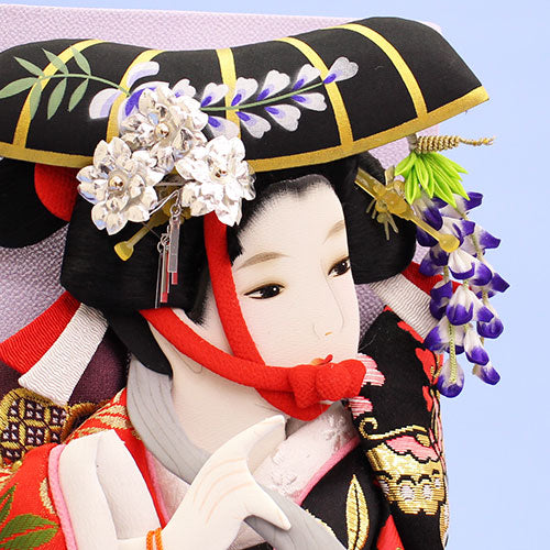 押絵羽子板13号 京みやび藤娘 スタンド付き – 寿鳳人形の東芸