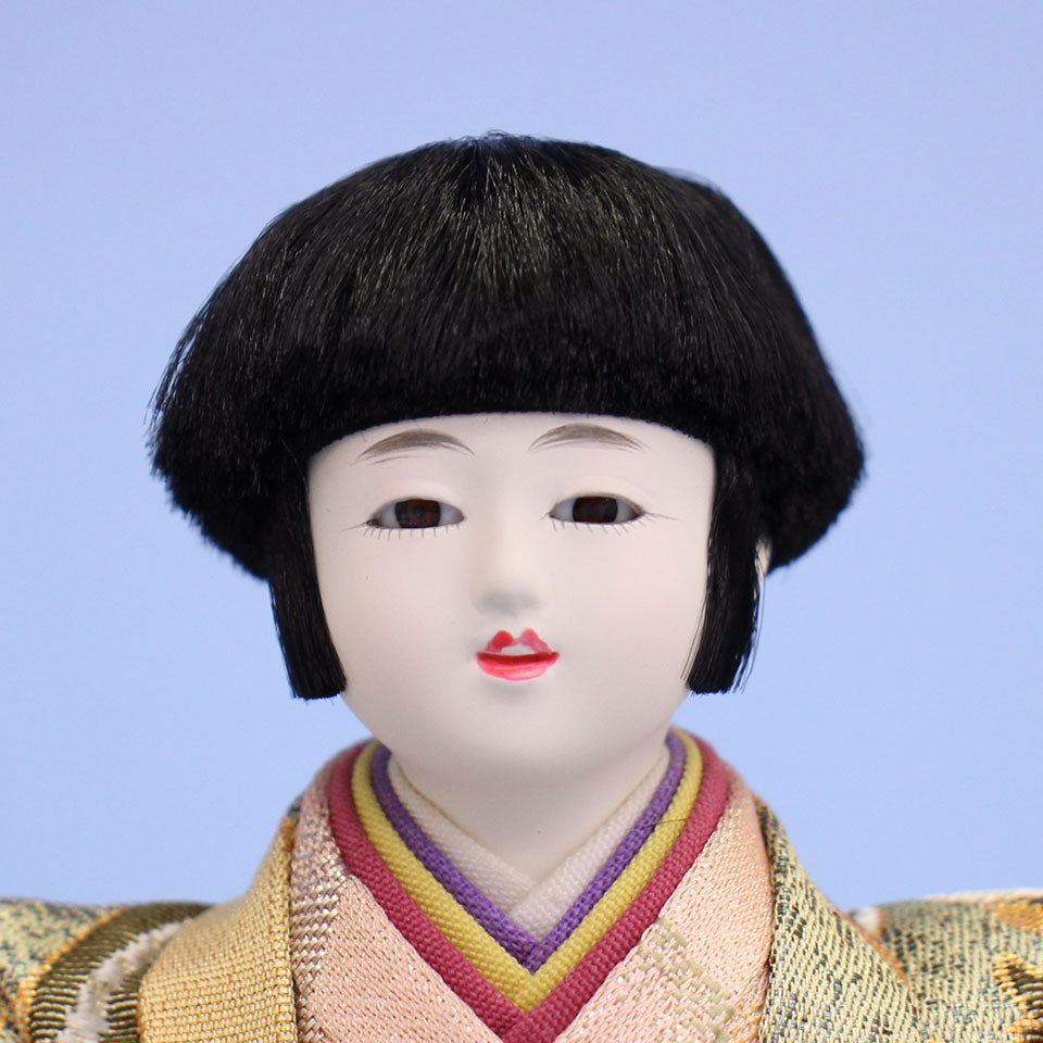 未使用品 京雛 特選 6寸 二條 勝翠作 雛人形 11体 官女 五人囃子 仕丁