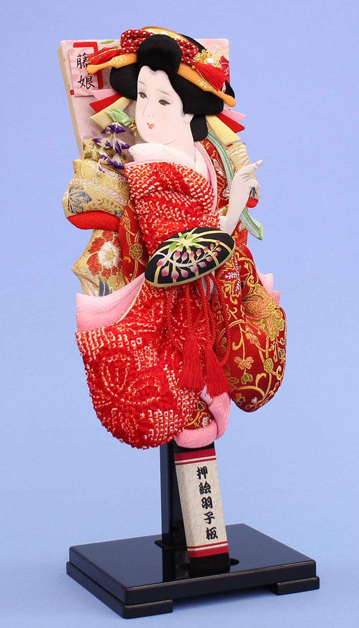 押絵羽子板13号 華舞 黒塗台付き｜海外の手土産にもおすすめ大き目の