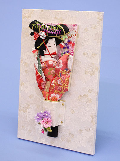 壁掛飾り 高さ30cm 8号押絵羽子板 藤娘 白桜 – 寿鳳人形の東芸