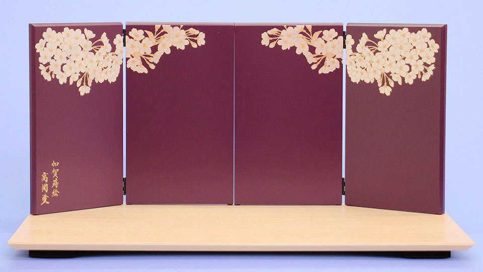 雛人形・平台屏風セット 幅60cm クレール-美山桜古代紫 – 寿鳳人形の東芸