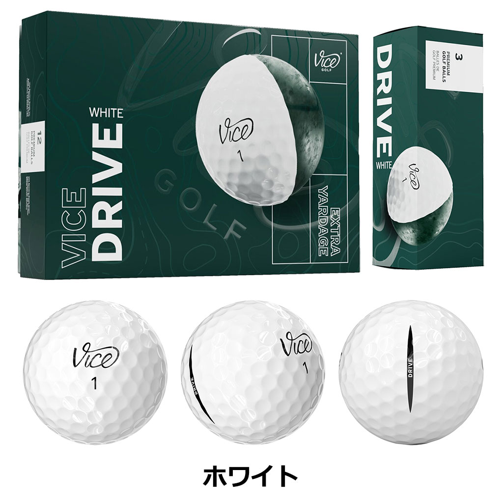 ヴァイスゴルフ Vice Golf Vice Golf Drive 1ダース 全12球 USA直輸入