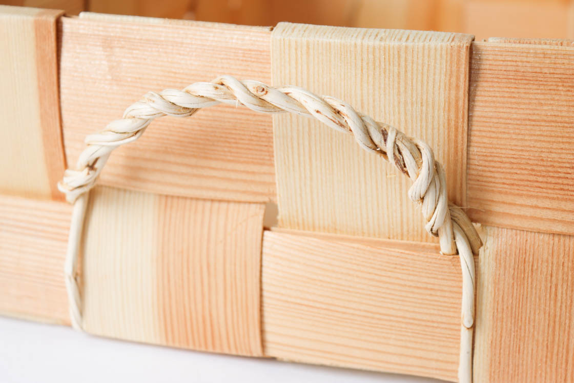 エストニア パイン 収納かご (浅)