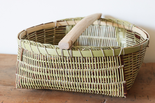 宮城 篠竹と桜のかご (丸-浅-特大)