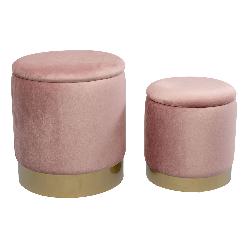 チェリー ストレージ ローズ ブラス (2/Set) スツール - スツールの