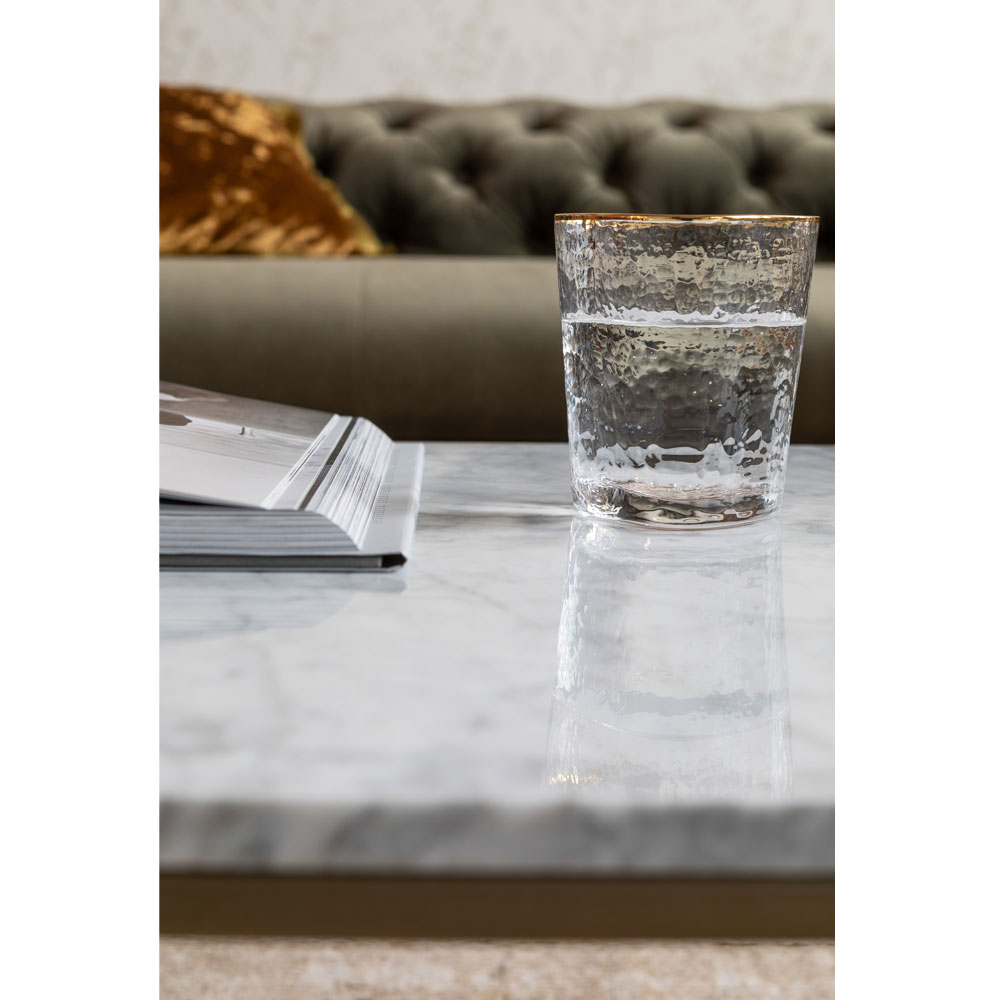 キーウェストマーブル 120x60cm ローテーブル/コーヒーテーブル - ロー