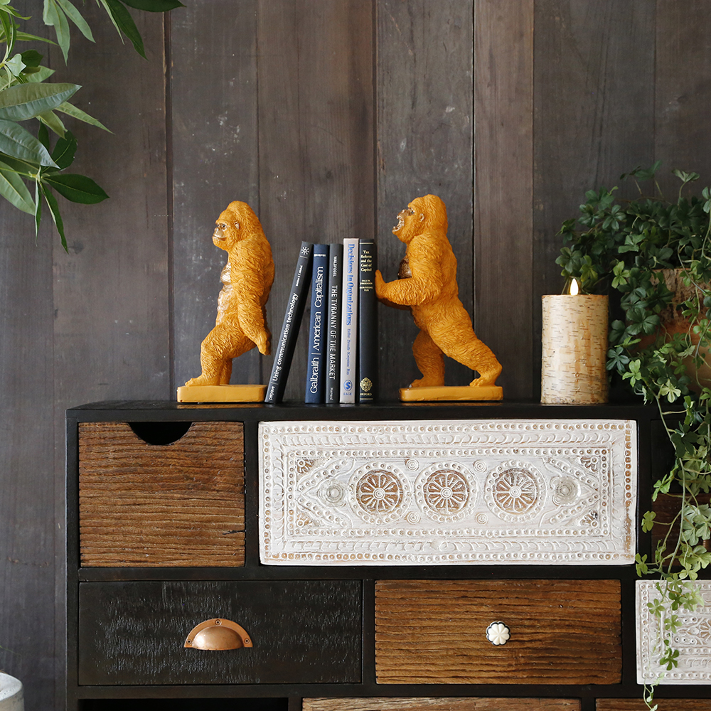 ゴリラオレンジ(2/Set) ブックエンド - ブックエンドの通販 ｜【KARE