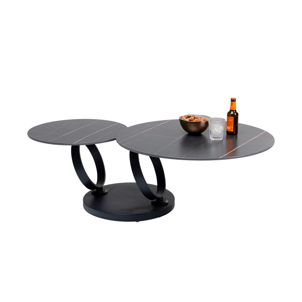 ビバリーブラック 133x80cm ローテーブル/コーヒーテーブル - ロー