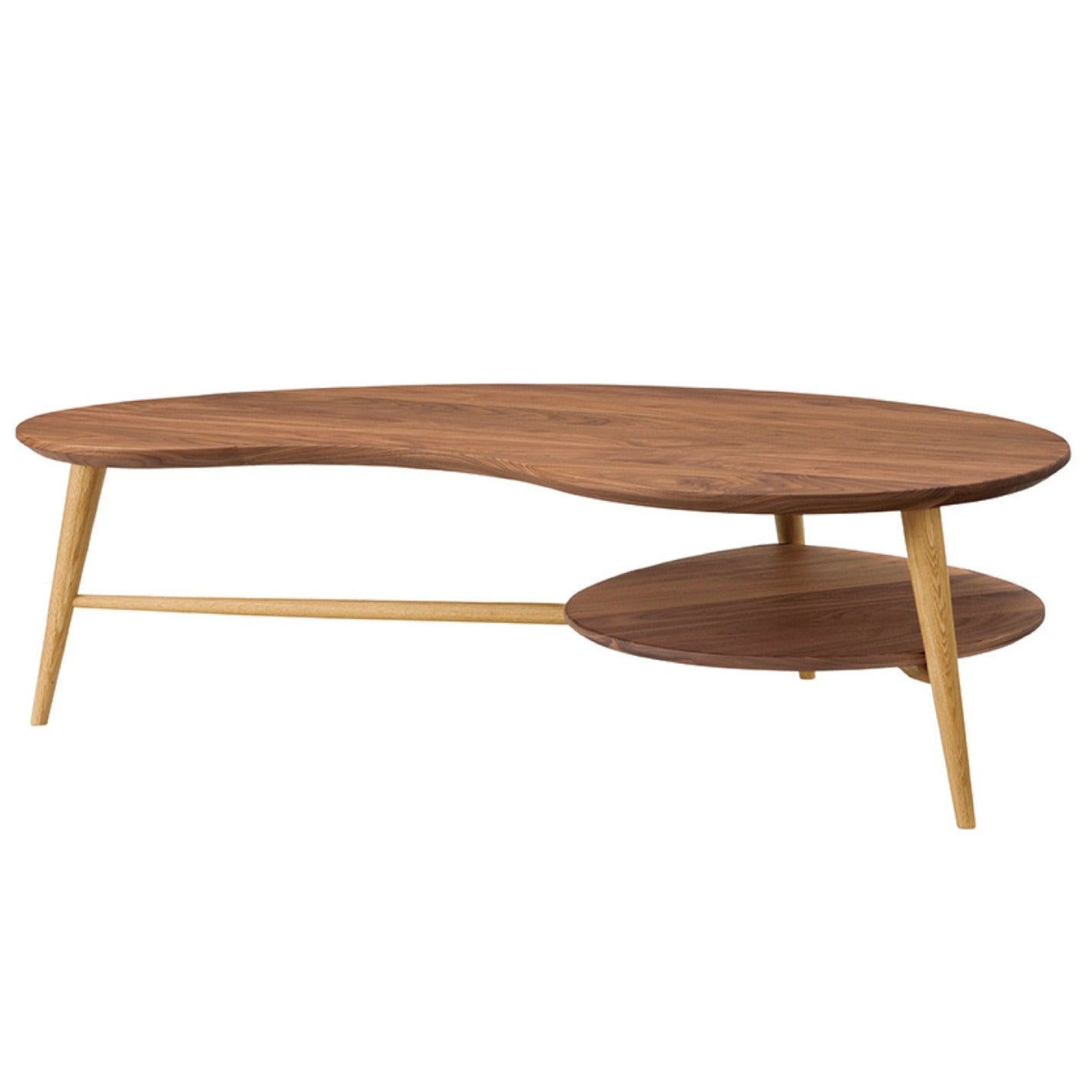 CIVILしずく型リビングテーブル(ウォールナット＋オーク) – 柏木工株式