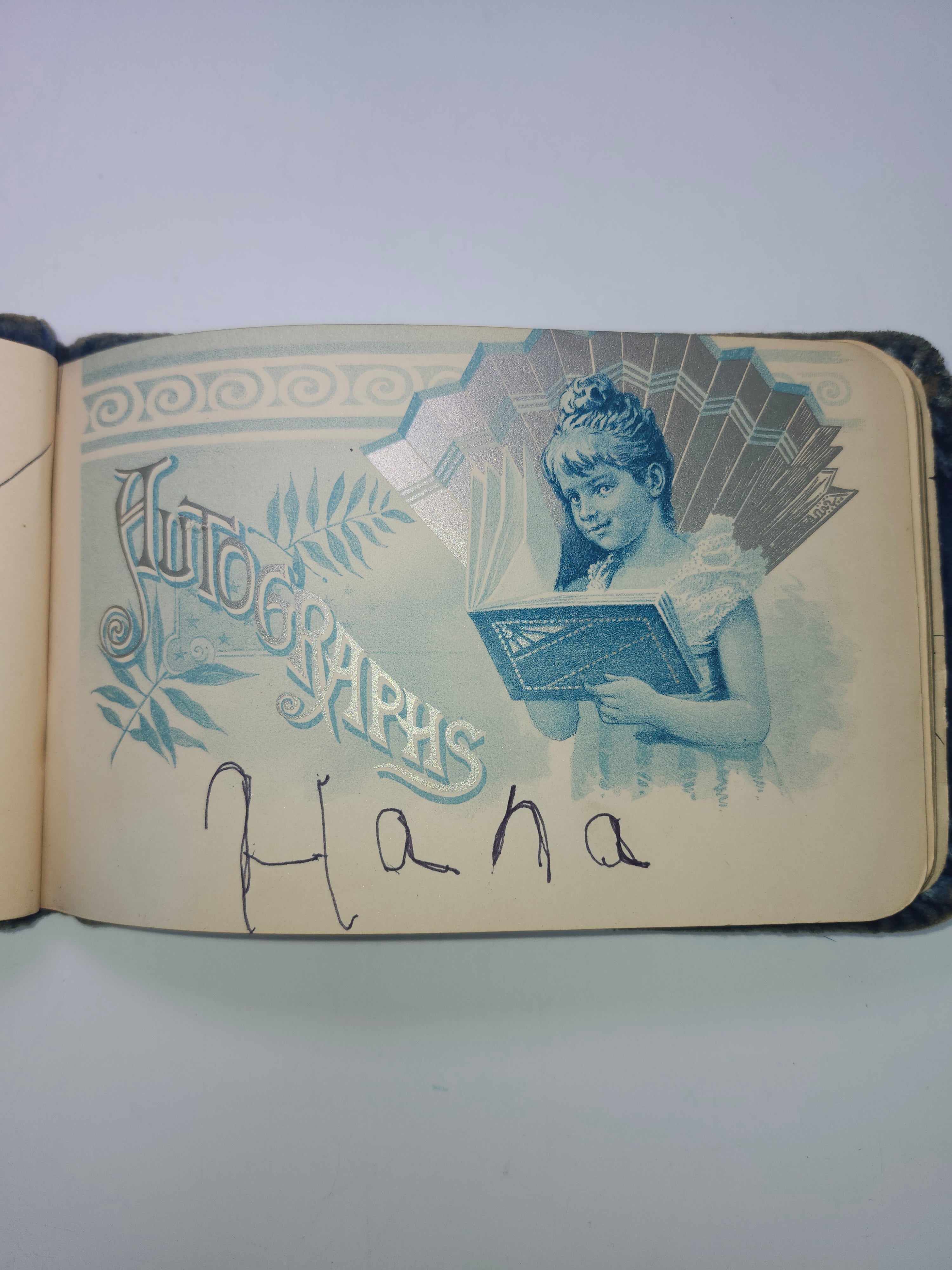 1890s~ Antique Victorian Velvet Autograph Book with Signatures