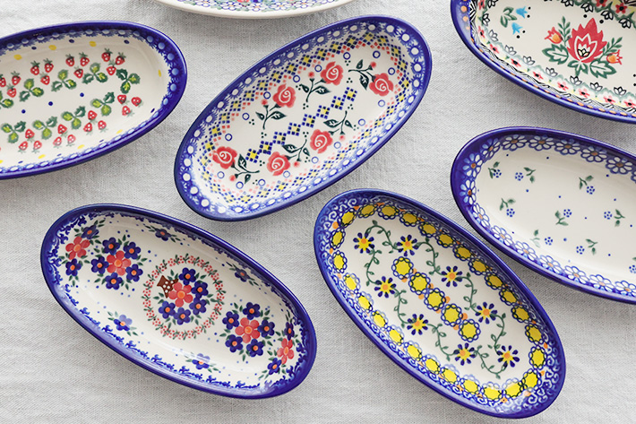 オーバル小皿・ポーリッシュポタリー(ポーランド食器)