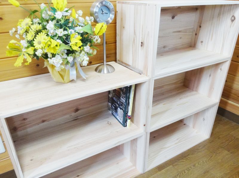 りんご箱】りんご木箱でシンプルに見せる収納 杉 新品 什器 収納BOX