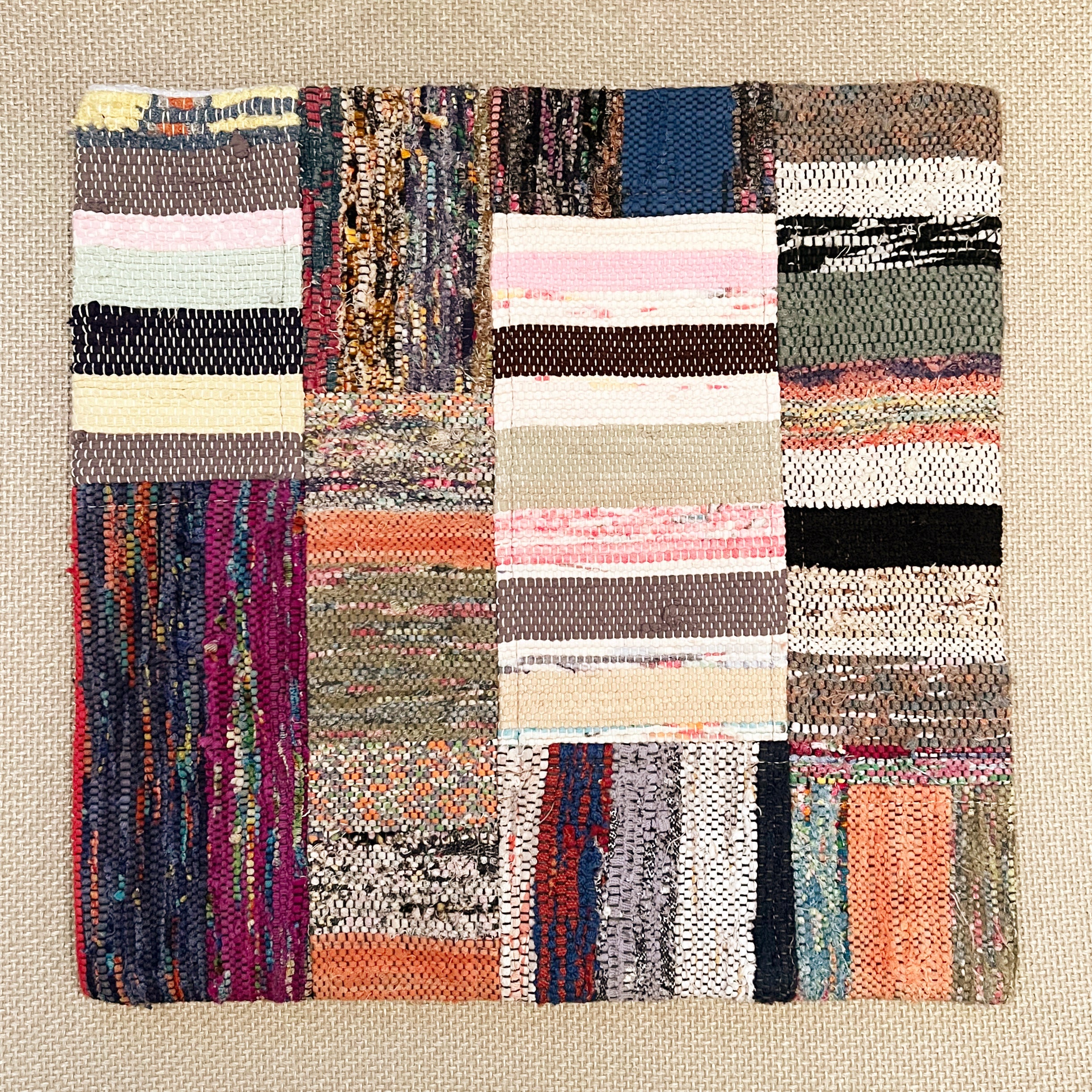 オールドキリム （裂き織り）パッチワーク キリムクッションカバー 45