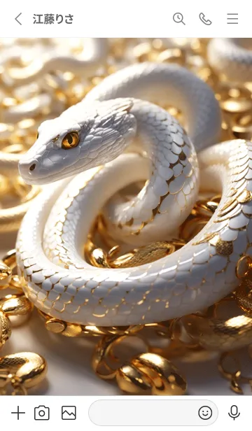 最高最強金運風水 白蛇と黄金 幸運の08のLINE着せ替え｜画像、情報など